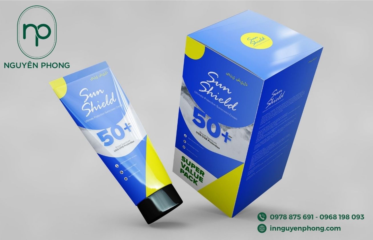 In hộp giấy đựng kem chống nắng nổi bật